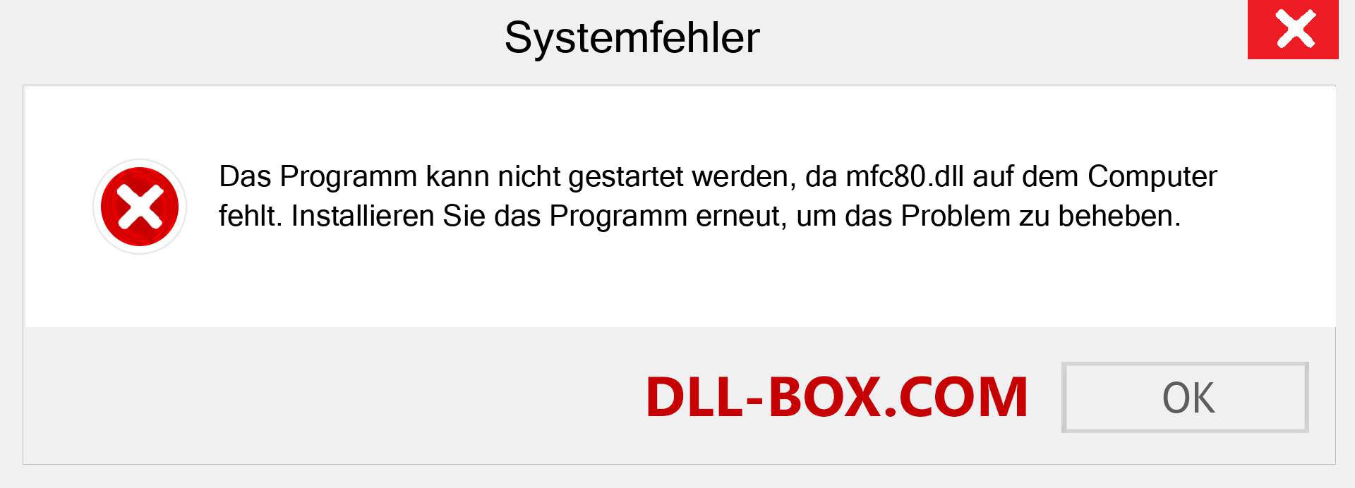 mfc80.dll-Datei fehlt?. Download für Windows 7, 8, 10 - Fix mfc80 dll Missing Error unter Windows, Fotos, Bildern